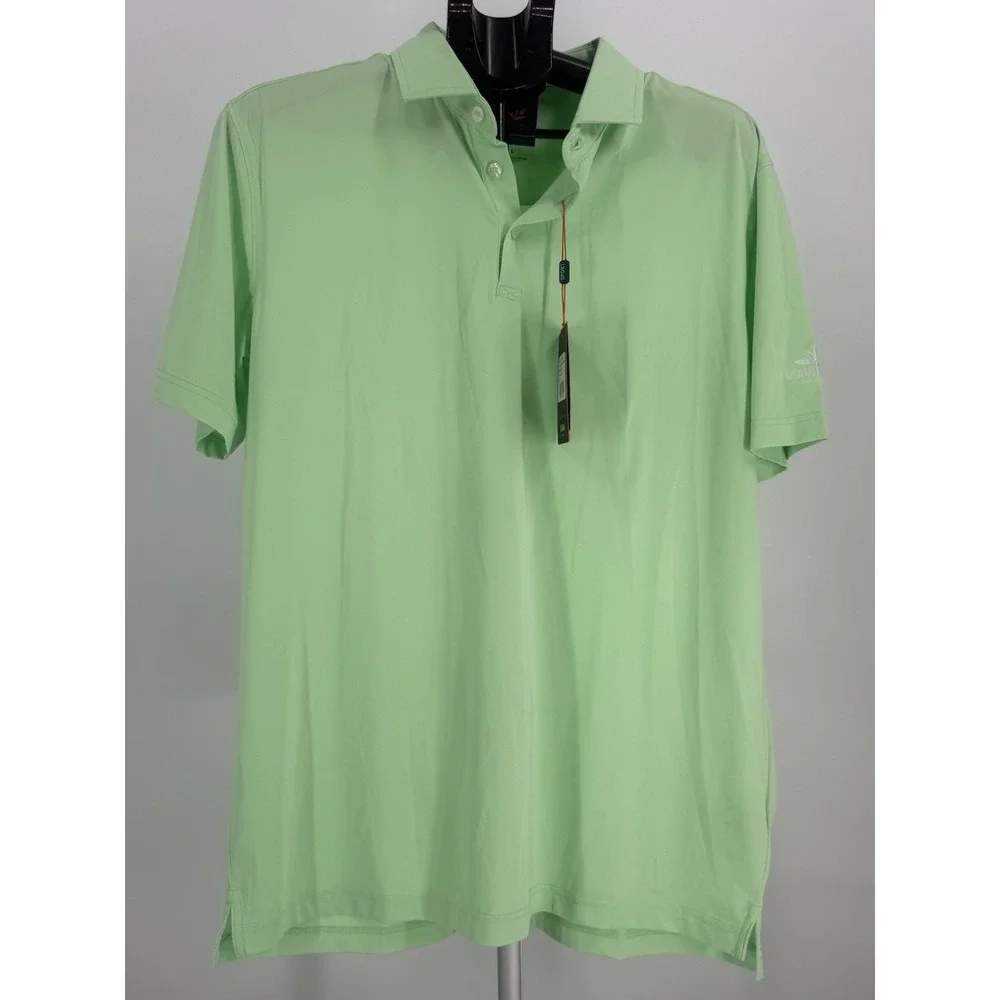 Donald Ross Sports Polo Shirt L Green Golf Performance MIAMI LAKES CLUB LOGO - Picture 1 of 4